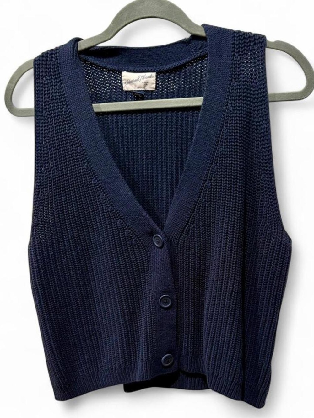 Universal Thread Navy Knit Button-Front Sweater Vest